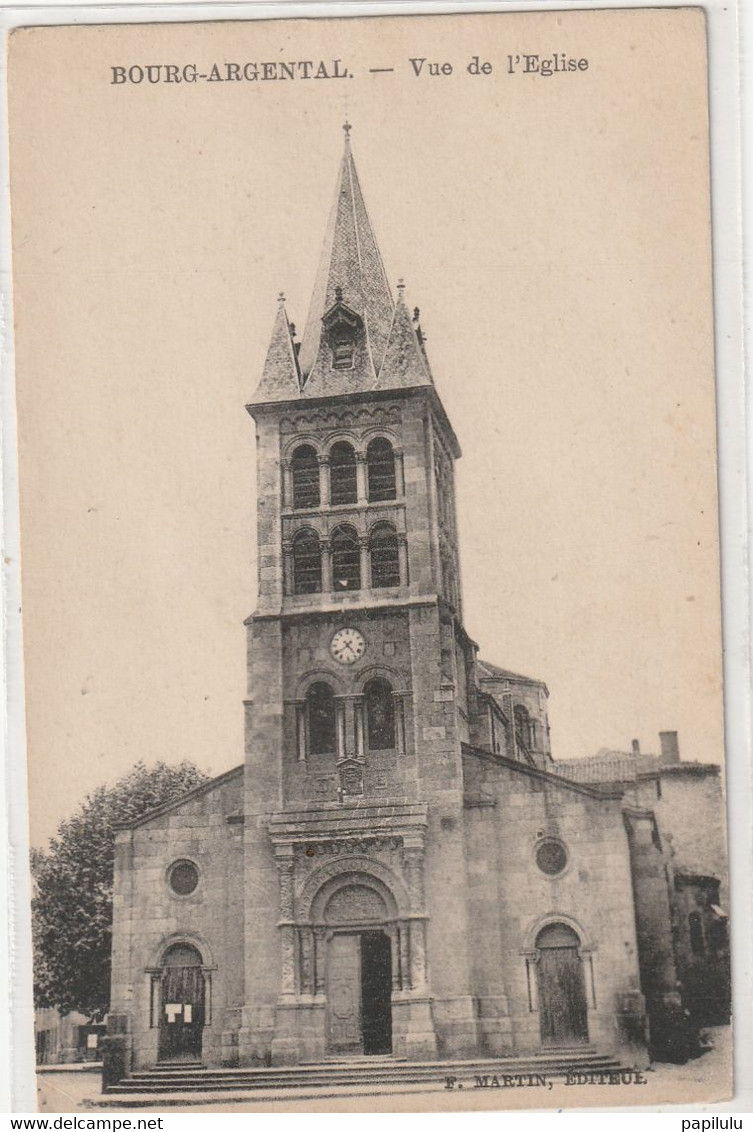 DEPT 42 : édit. F Martin : Bourg Argental Vue De L'église - Bourg Argental