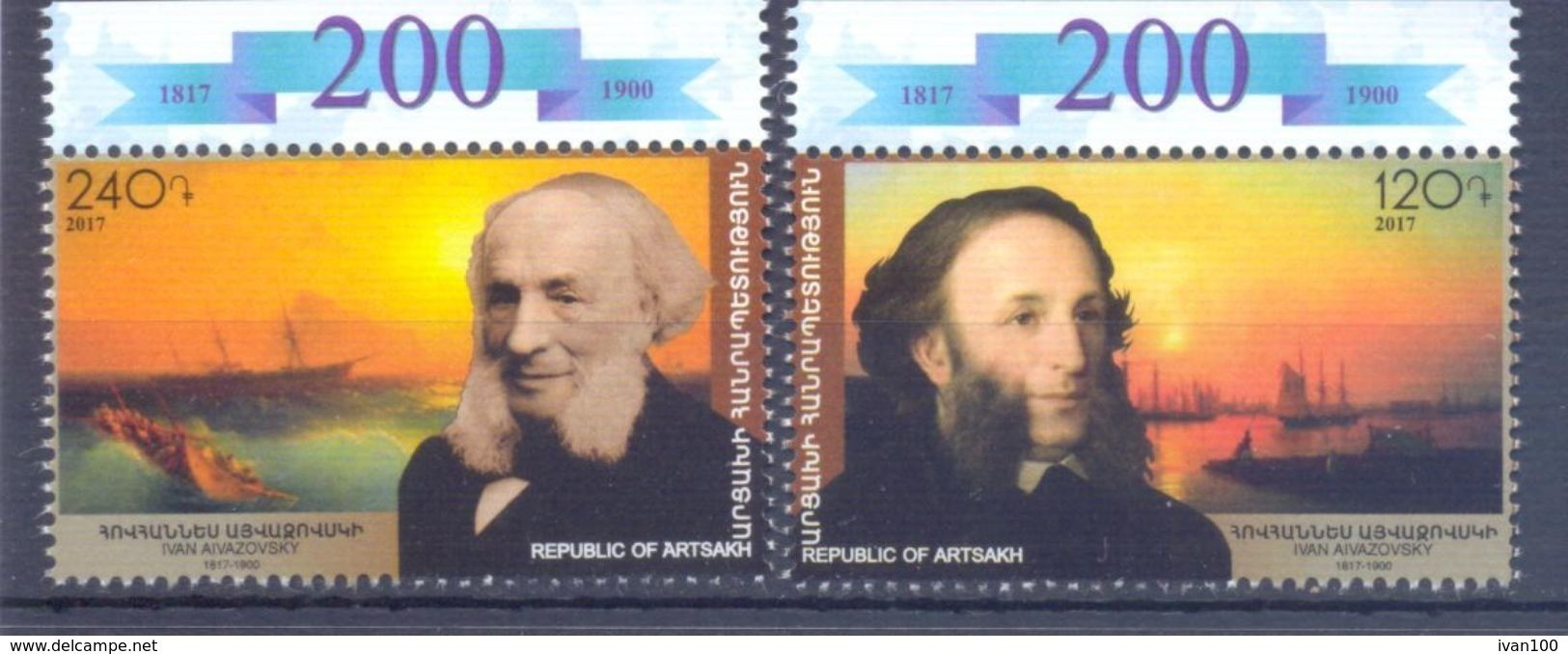 2017. Mountainous Karabakh, Ivan Aivazovsky, Painter, 2v, Mint/** - Armenien