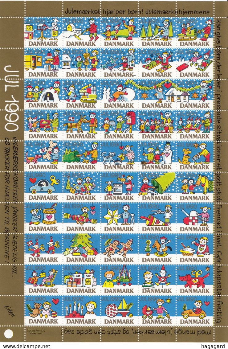 ++P346. Denmark 1990. Christmas Seals In Full Sheet. MNH(**). Consider Shipping! - Andere & Zonder Classificatie