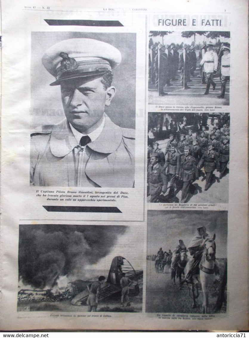 La Domenica Del Corriere 10 Agosto 1941 WW2 Russia Hitler Manila Bruno Mussolini - Guerra 1939-45