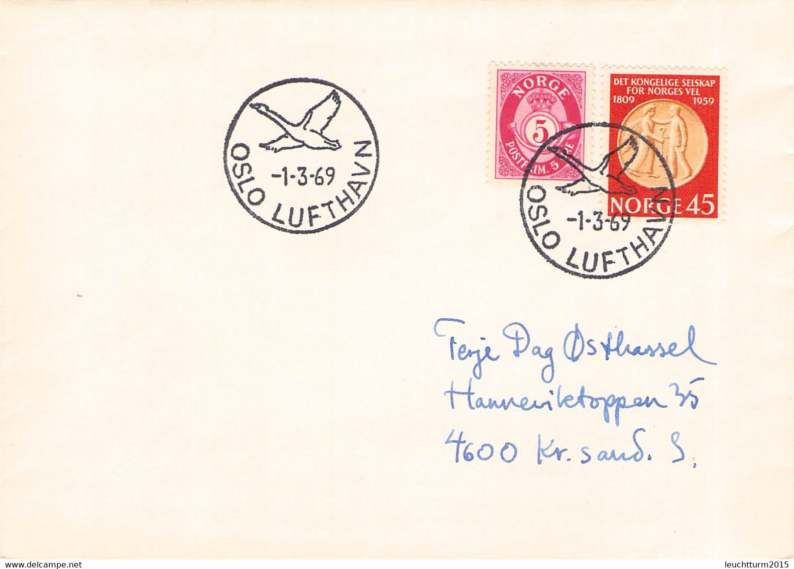 NORWAY - 1969 OSLO LUFTHAVN / PR116 - Storia Postale