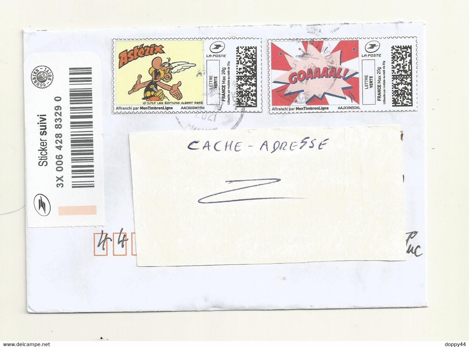 PERSONNALISE MON TIMBRE EN LIGNE  THEME  ASTERIX 2 VALEURS  SUR LETTRE + STIKER LETTRE SUIVIE. - Andere & Zonder Classificatie