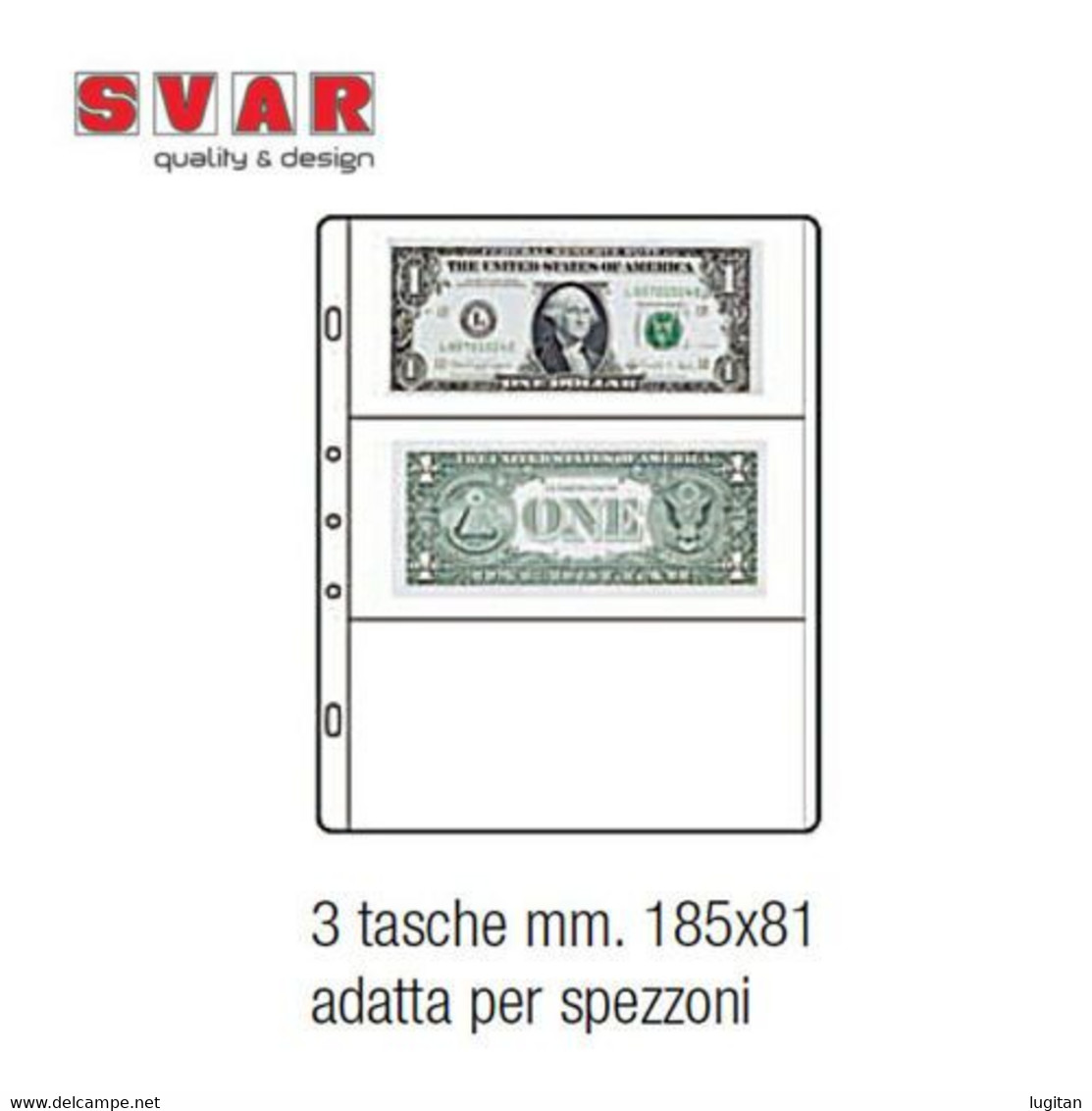 13 SVAR - Pagine Per La Raccolta Di Cartamoneta E/o Spezzoni - 3 Tasche Tutte Trasparenti -  FOTO COD 27 421 205 - Buste Trasparenti