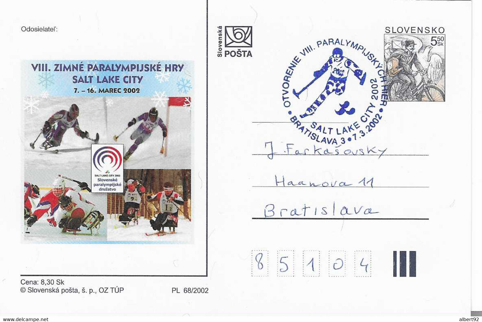 2002 Jeux Paralympiques D'Hiver De Lake Placid:l'équipe Slovaque (Hockey Sur Glace Fauteuil,Ski Alpin,et Nordique) - Hiver 2002: Salt Lake City
