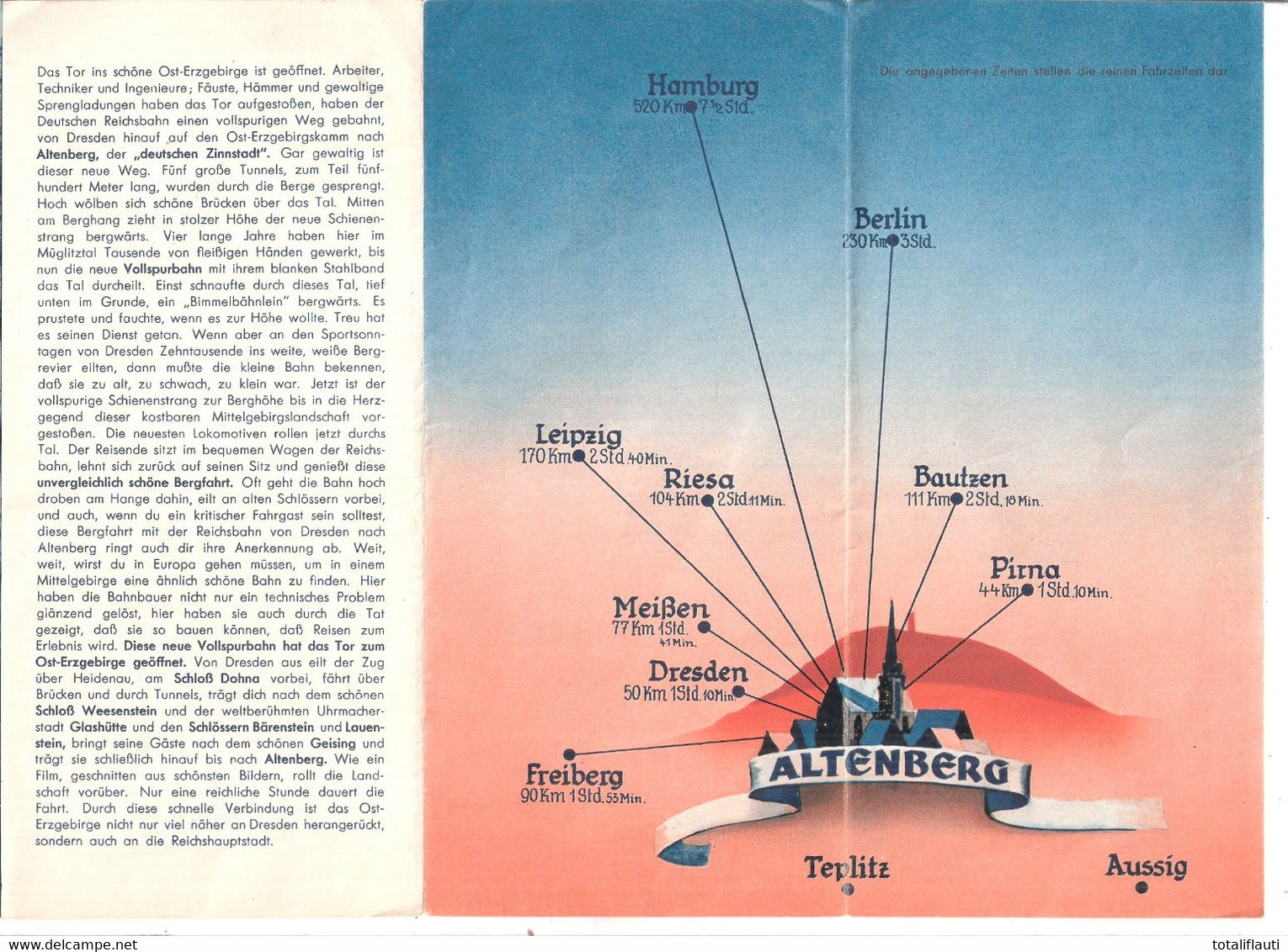 Reiseprosekt Osterzgebirge Schellerhau Zaunhaus Zinnwald Geising Altenberg 1932 Faltblatt 6 Fach Ca 10x21 Cm Gefaltet - Saxe