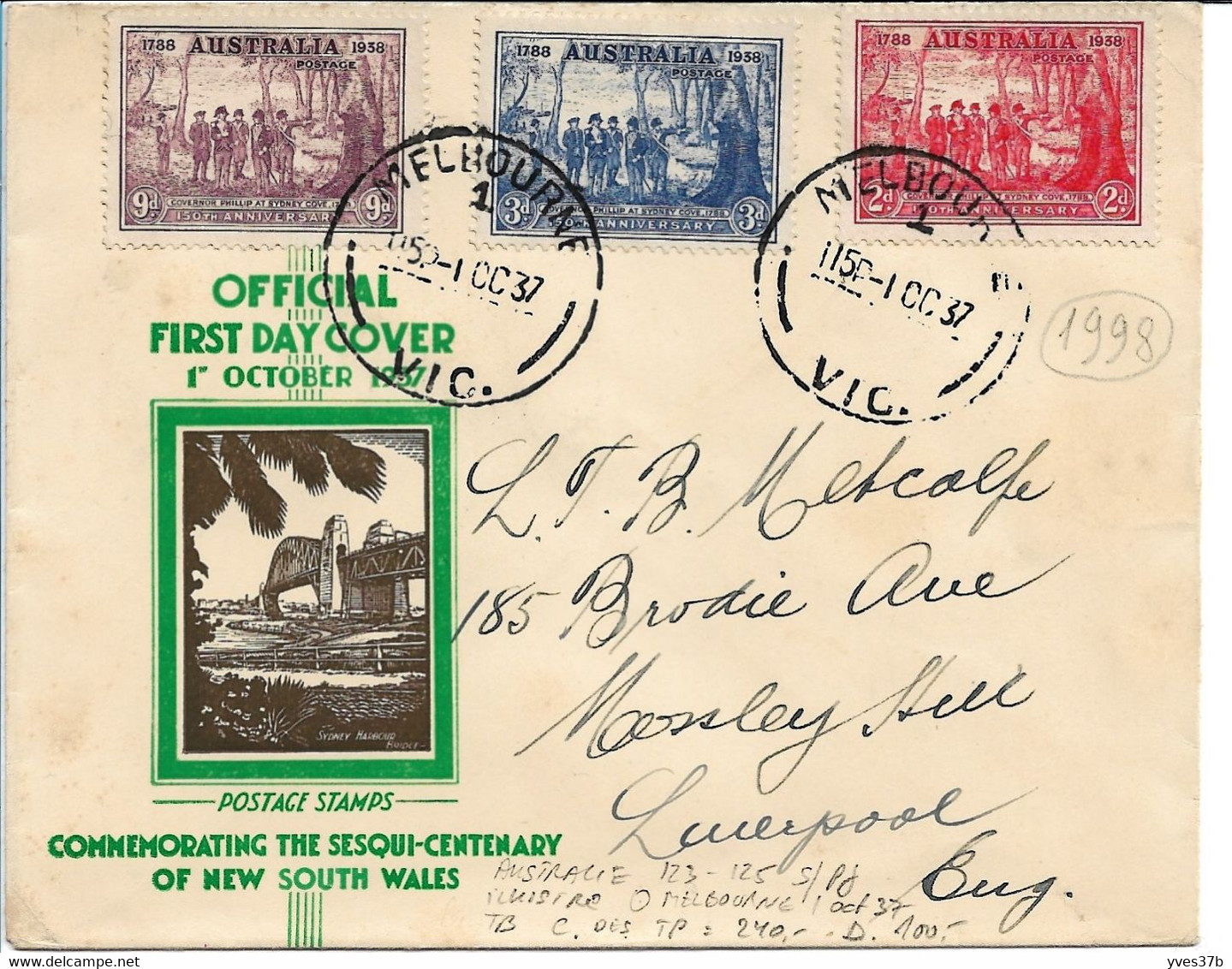 AUSTRALIE N°123/125 Sur Env. 1er Jour  - TTB - Storia Postale