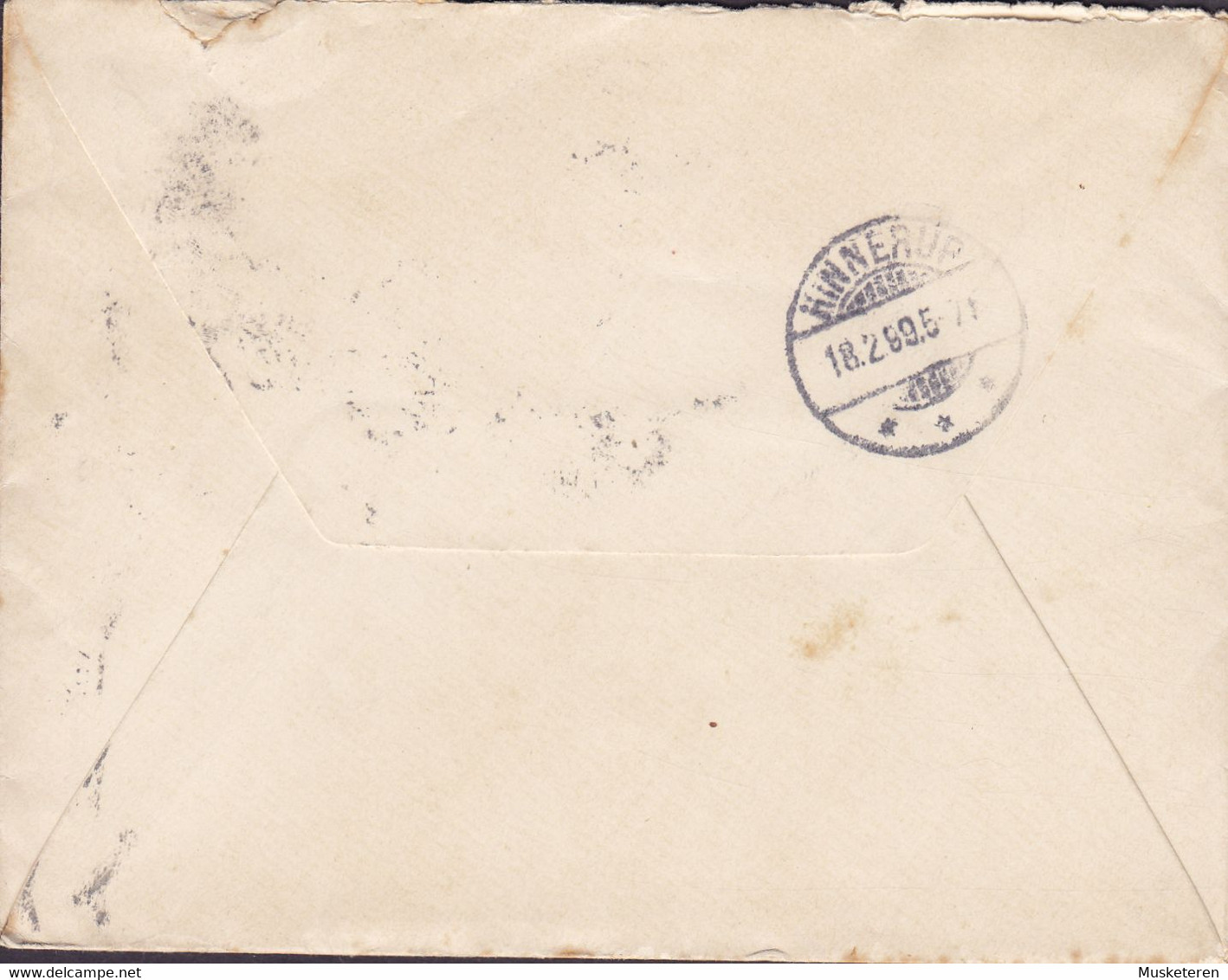 Denmark Brotype Ia ODENSE 1899 Cover Brief HARALDSLUND Pr. HINNERUP (Arr.) SCARCE Cancel !! 8 Øre 2-Colour Franking - Briefe U. Dokumente