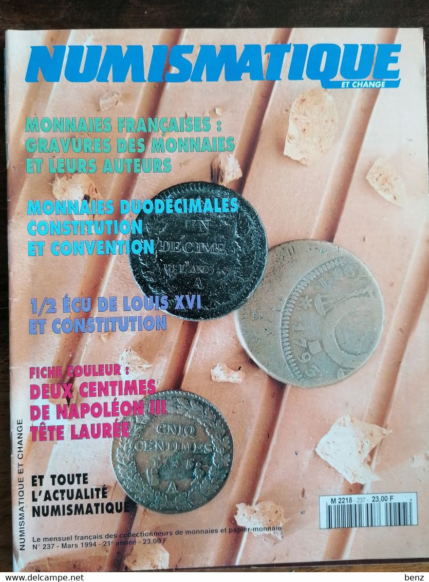 6 Revues NUMISMATIQUE ET CHANGE. BONNE DOCUMENTATION ENTRE 1993 ET 2006 TB VOIR DETAILS - Français