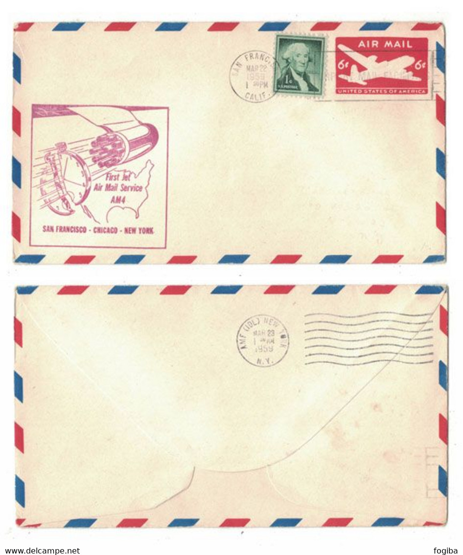 NB105   UNITED STATES - FIRST FLIGHT JET AIR MAIL SERVICE AM4 SAN FRANCISCO - NEW YORK 12/3/59. - Cartas & Documentos