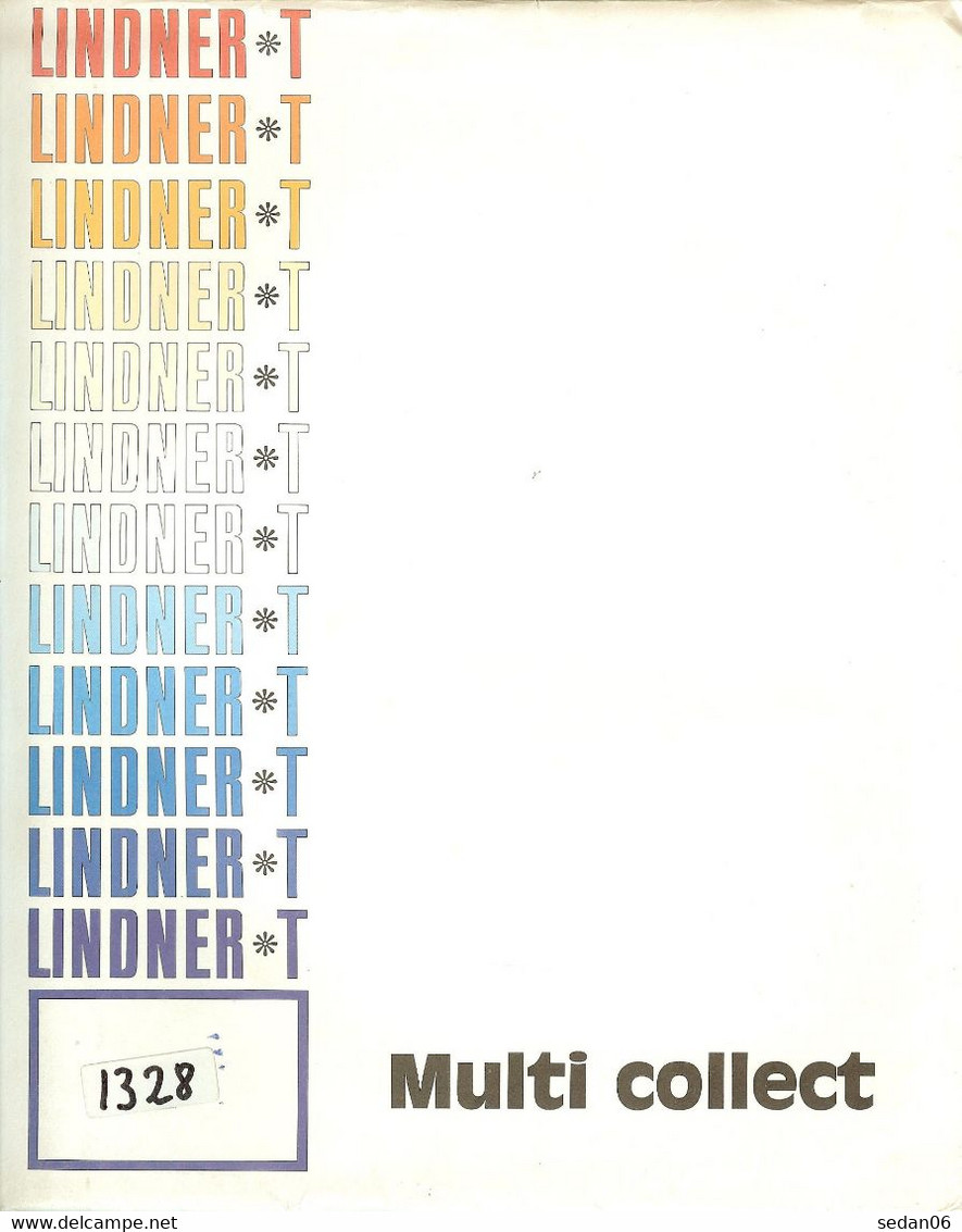 Lindner - Feuilles MULTI-COLLECT à 3 Bandes Verticales Transparentes REF. 1328 (paquet De 10) - For Stockbook
