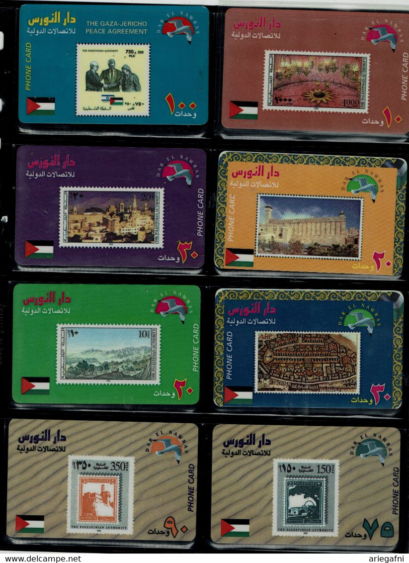 PALESTINE 1995 PHONECARD DAR EL NAWRAS SET OF STAMPS OF CARDS SET OF 10 CARDS TEST MINT VF!! - Palestine