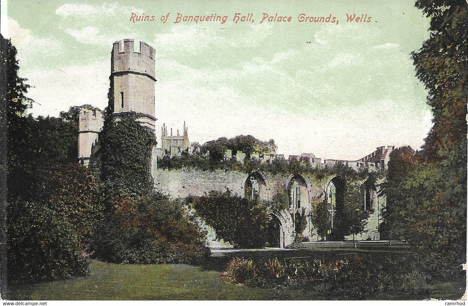 WELLS - Ruins Of Banqueting Hall, Palace Grounds (E S Copyright) Date Unknown Unused - Wells