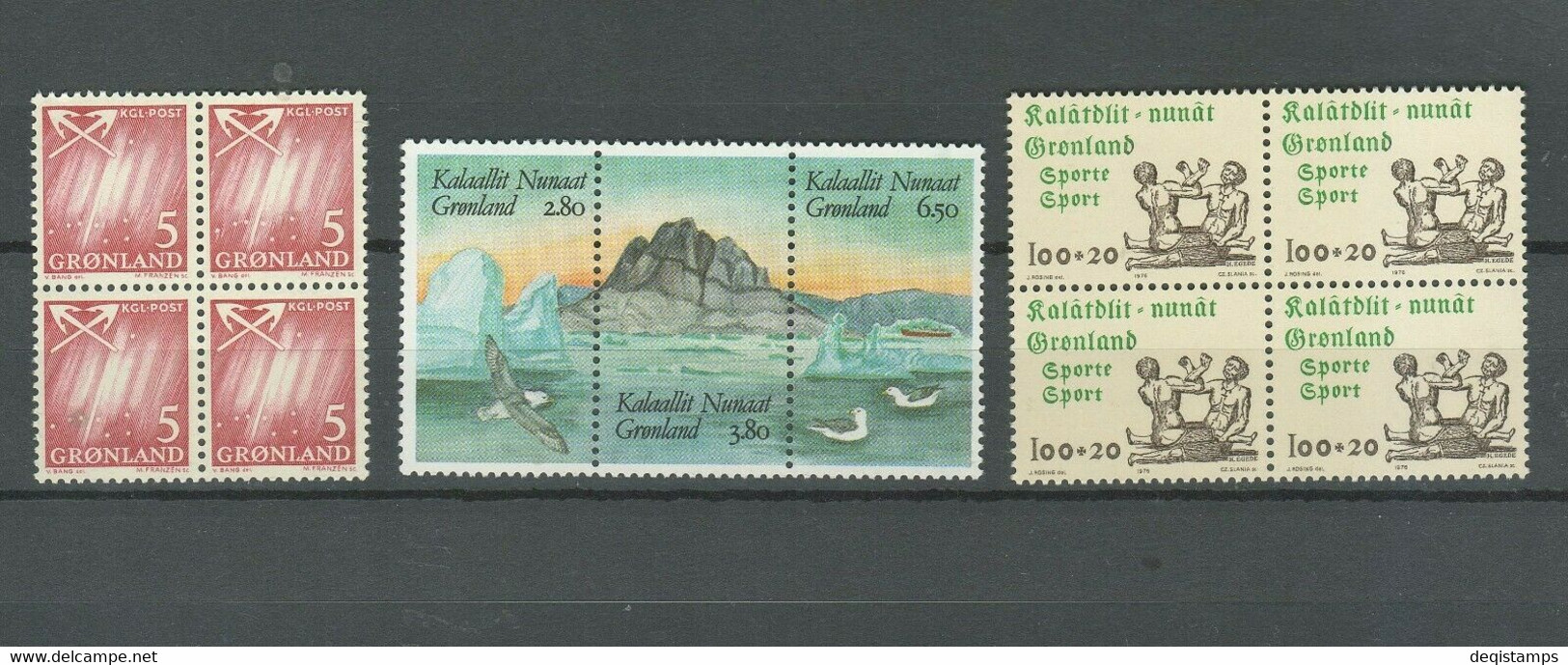 Greenland 1950/70 ☀ Lot Of MNH Blocks - Nature, Ships, Whale , Seal - Neufs