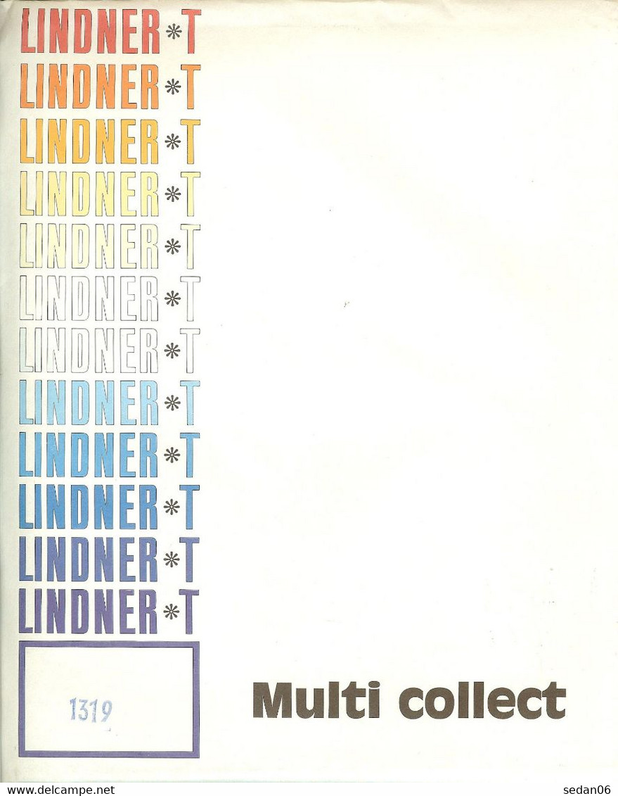 Lindner - Feuilles MULTI-COLLECT à 4 Bandes Fond Noir REF. 1319 (paquet De 10) - For Stockbook