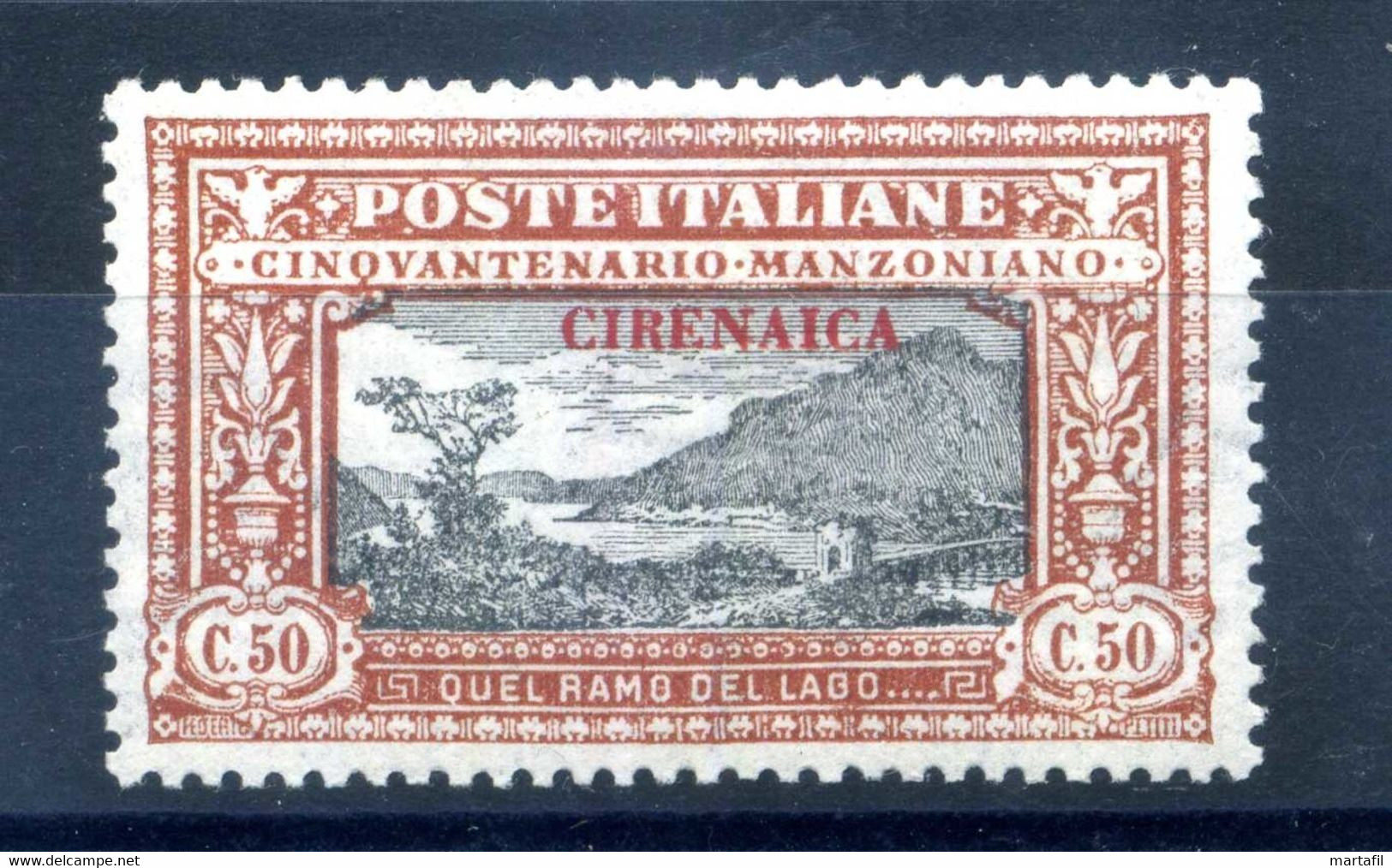 1924 CIRENAICA N.14 * Manzoni 50 Cent. OTTIMAMENTE CENTRATO - Cirenaica