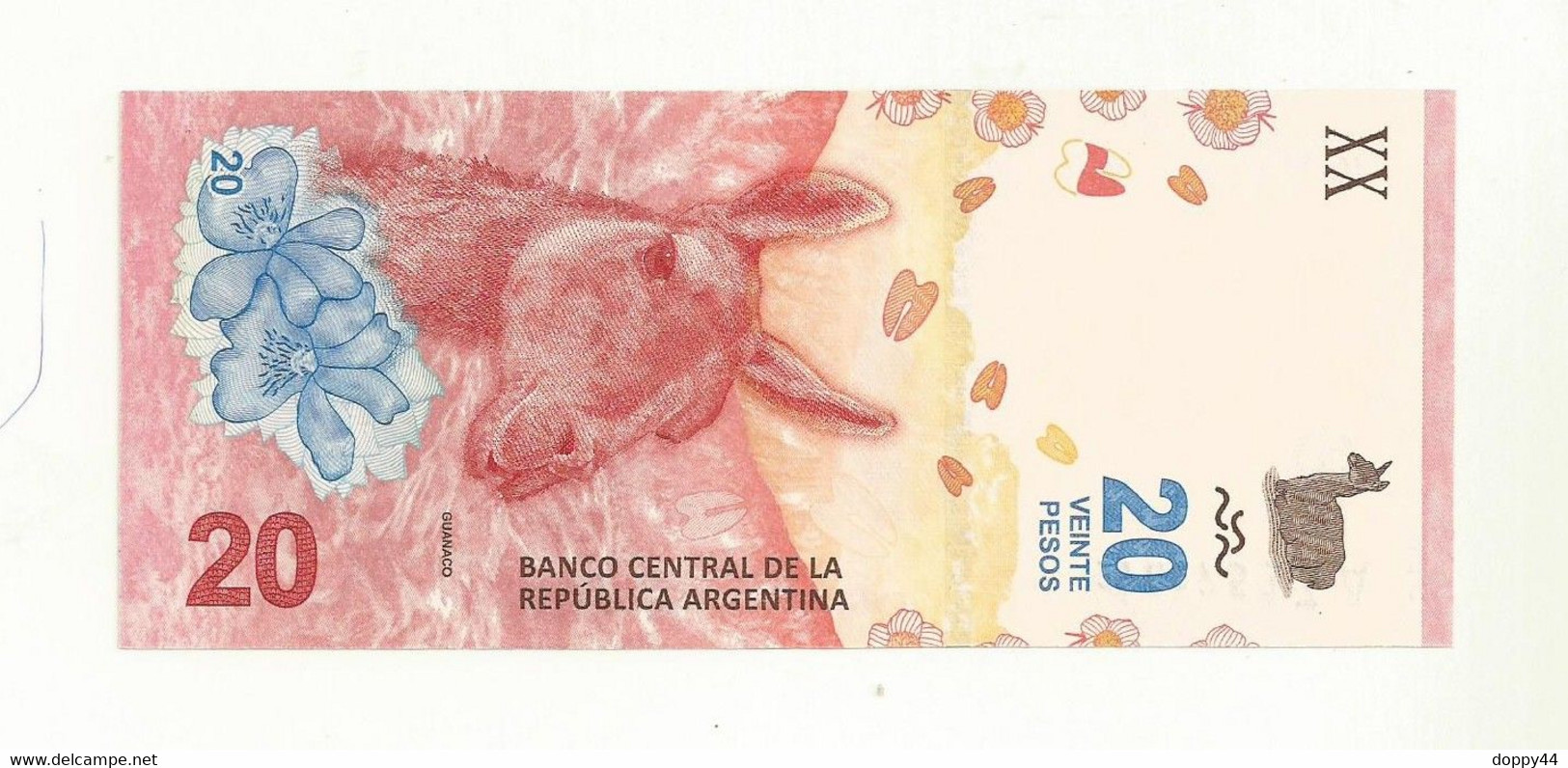 BILLET NEUF ARGENTINE 20 PESOS  THEME LAMA. - Argentina