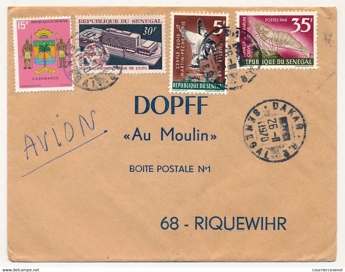 SENEGAL - Lettre Affr. Composé Pour France - Dakar - 26/11/1970 - Briefe U. Dokumente