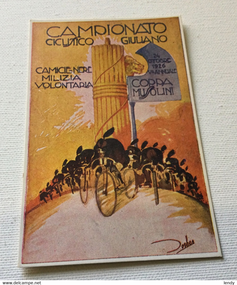 Ciclismo Campionato Italiano Giuliano 1926 Camice Nere Pubblicitaria Originale - Radsport