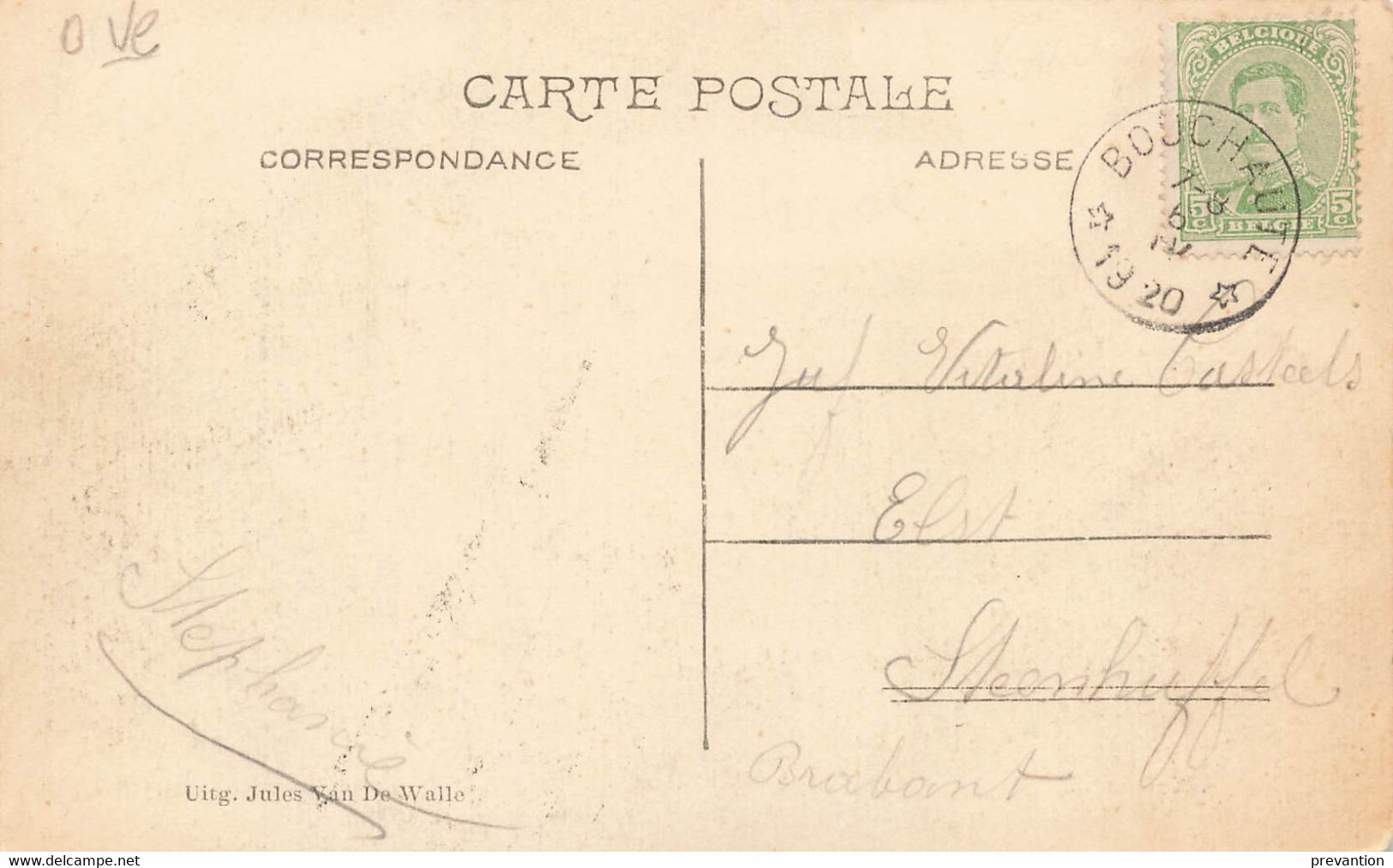 BOUCHAUTE - Statiestraat- Carte Circulé En 1920 - Assenede