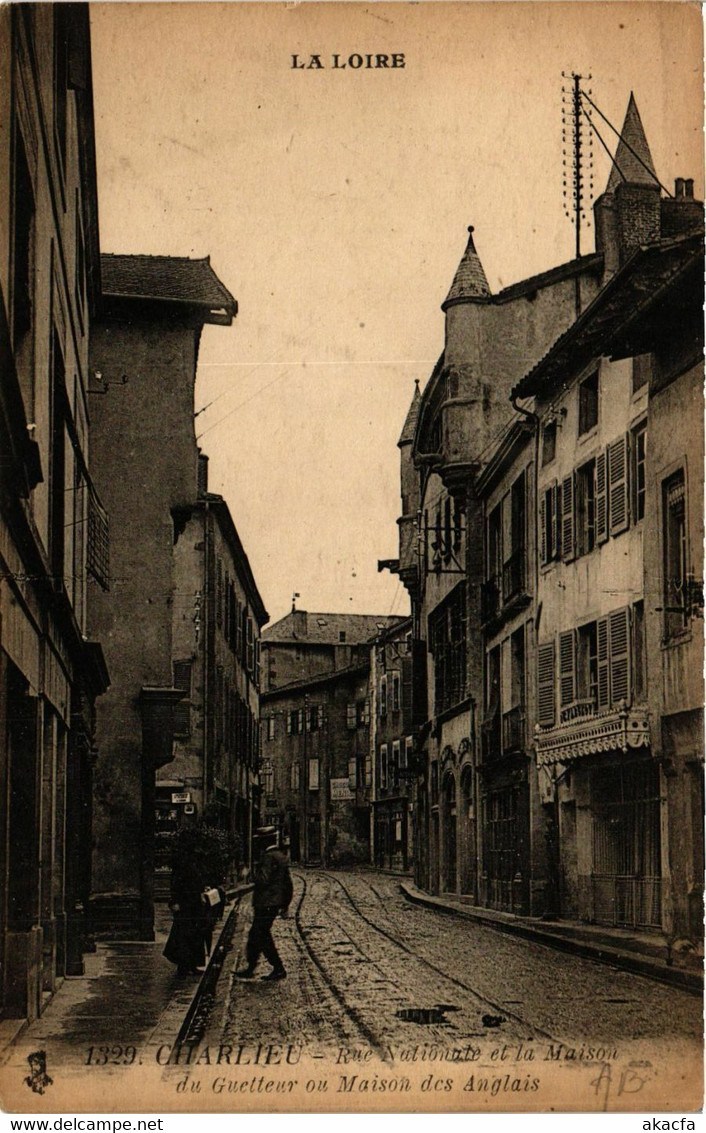 CPA CHARLIEU Rue Nationale Et La Maison Du Guetteur Ou Maison Des. (430526) - Charlieu