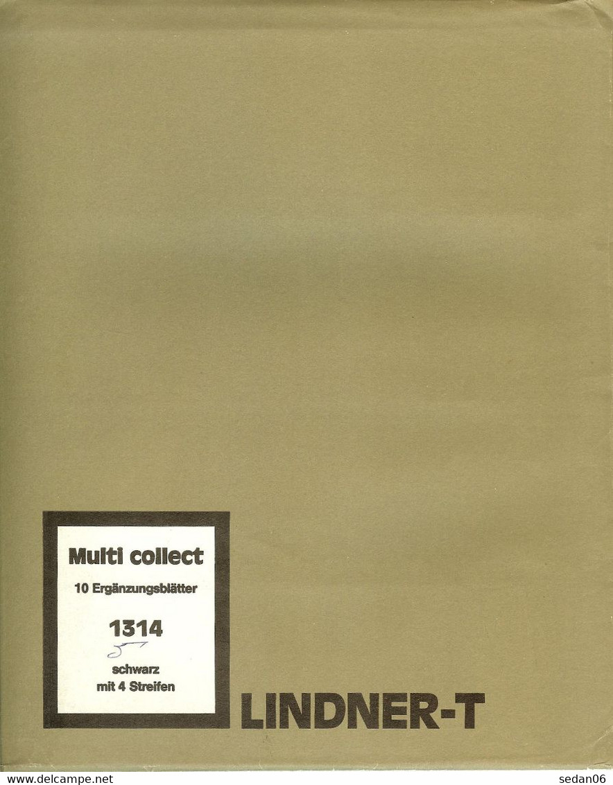 Lindner - Feuilles MULTI-COLLECT à 4 Bandes Fond Noir REF. 1314 (paquet Entamé Avec 5 Feuilles) - For Stockbook