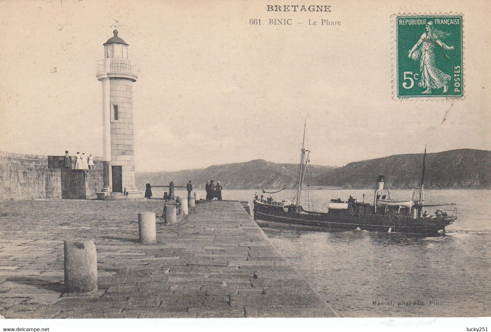 France - Phare - Binic - Le Phare - Circulée 19/08/1912 - Faros