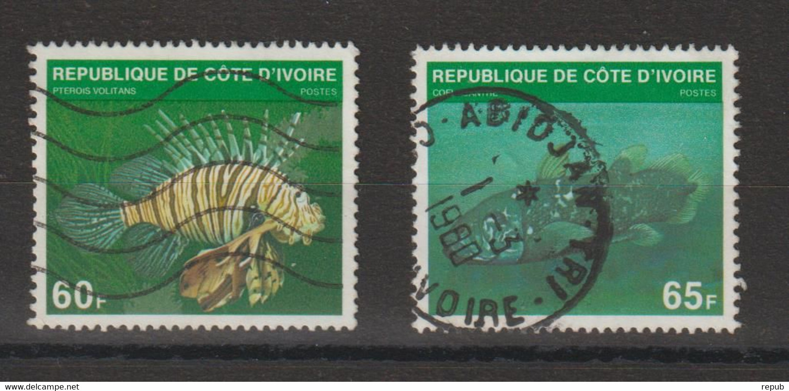 Cote D'Ivoire 1979 Poissons 510A-510B 2 Val Oblit. Used - Ivory Coast (1960-...)