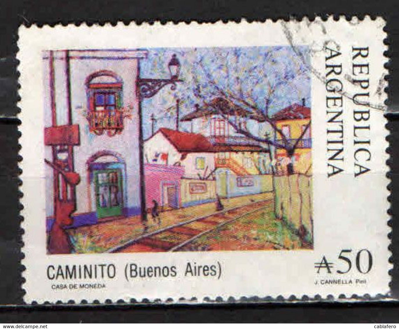 ARGENTINA - 1988 - TERRITORIO DI BUENOS AIRES - DIPINTO DI JOSE CANNELLA - USATO - Used Stamps