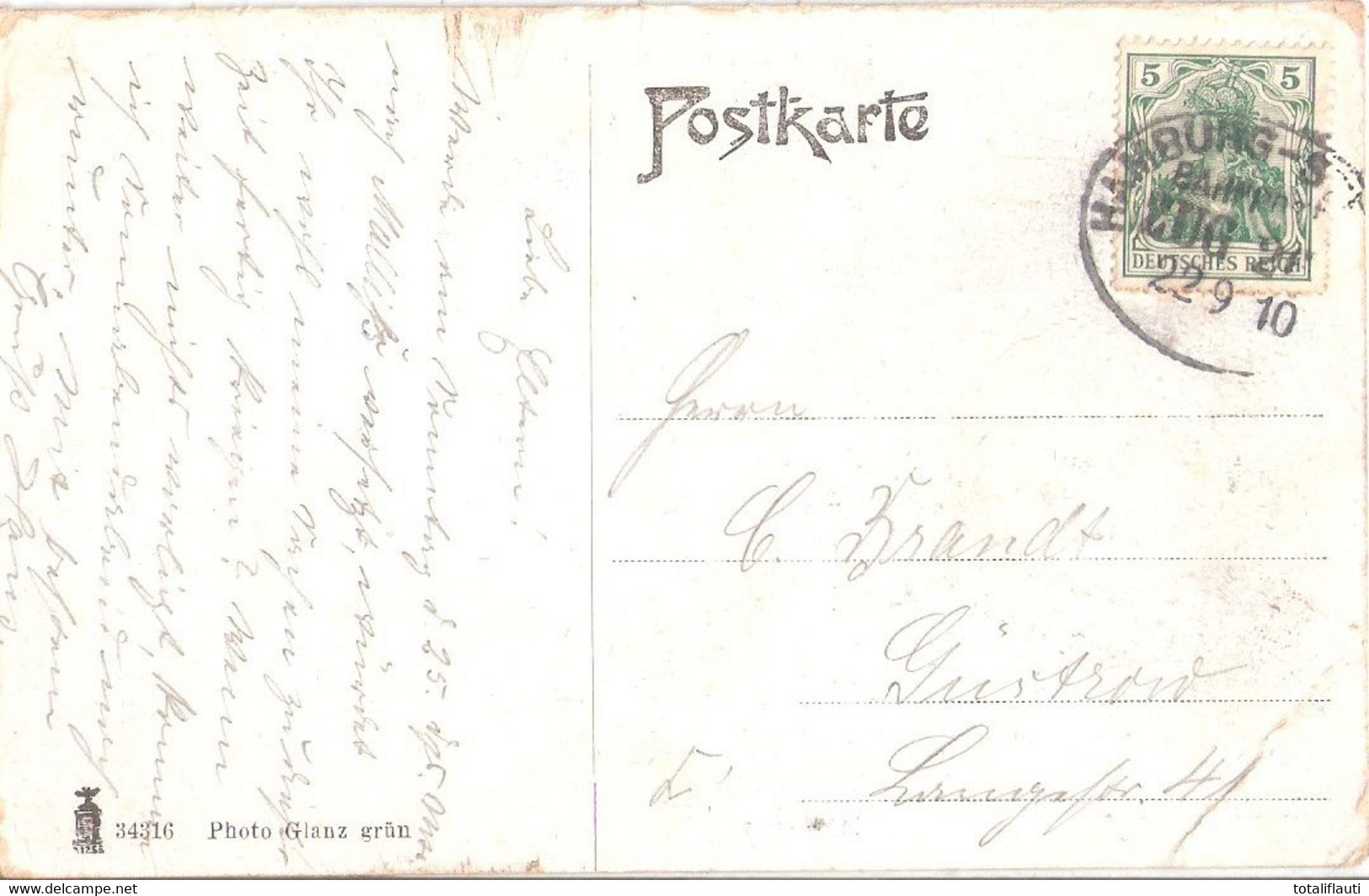 BÜTZOW Partie Mit Kirche Grünlich Mädchen + Junge Schuluniform Bahnpost 22.9.1910 Gelaufen - Bützow