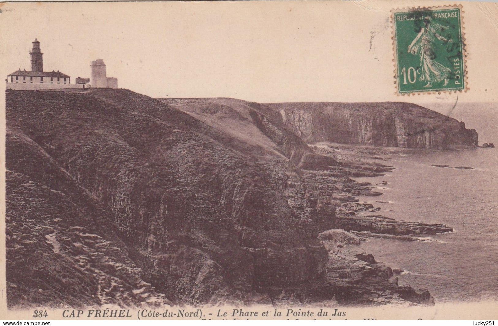 France - Phare - Cap Fréhel - Le Phare Et La Pointe Du Jas - Circulée 06/08/1923 - Leuchttürme