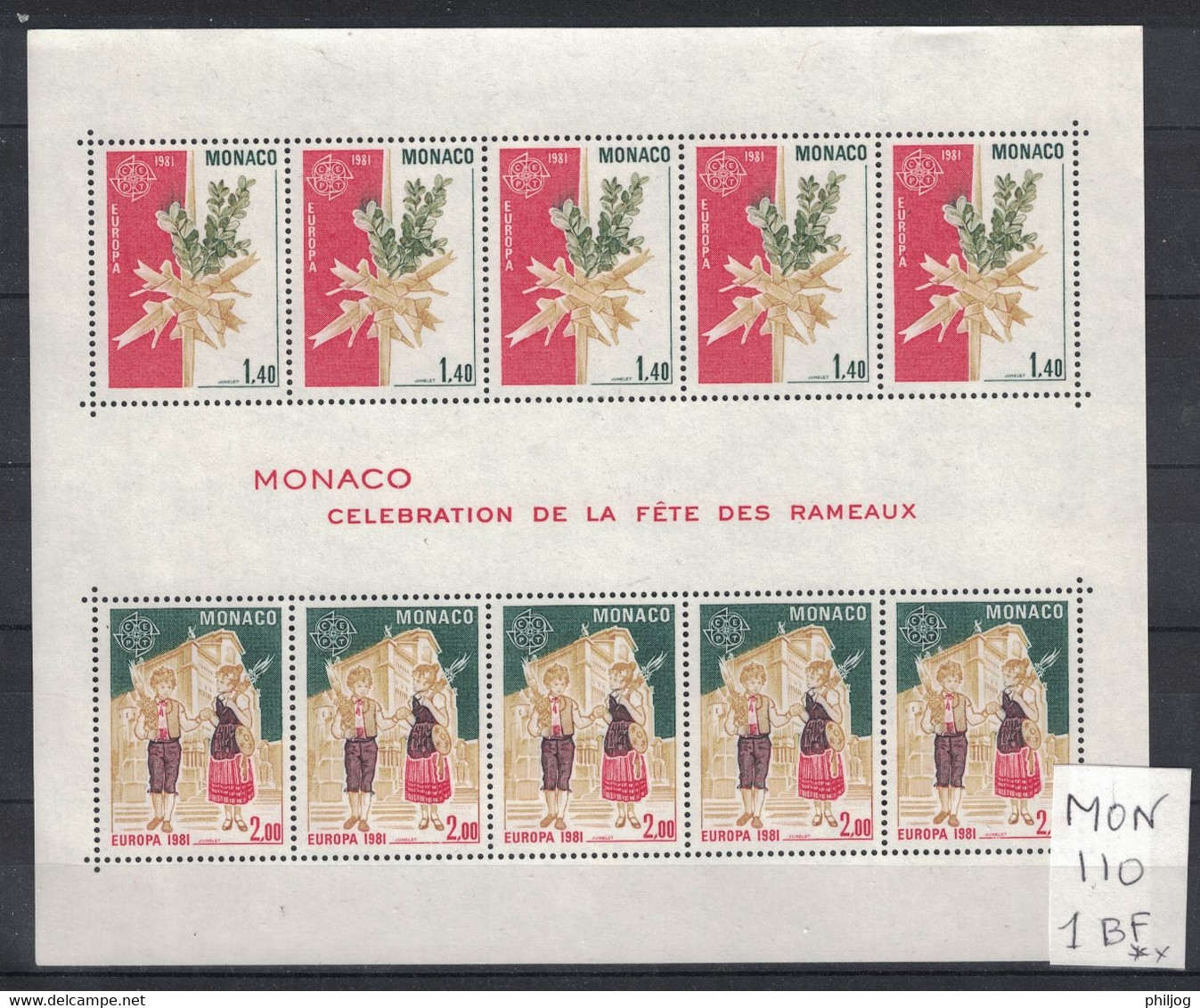 Monaco - Bloc-Feuillet BF19 Neuf SANS Charnière Europa 1981 - Scott#1279a MNH - Europa, Eglise, Arbre, Buis - Blocks & Kleinbögen