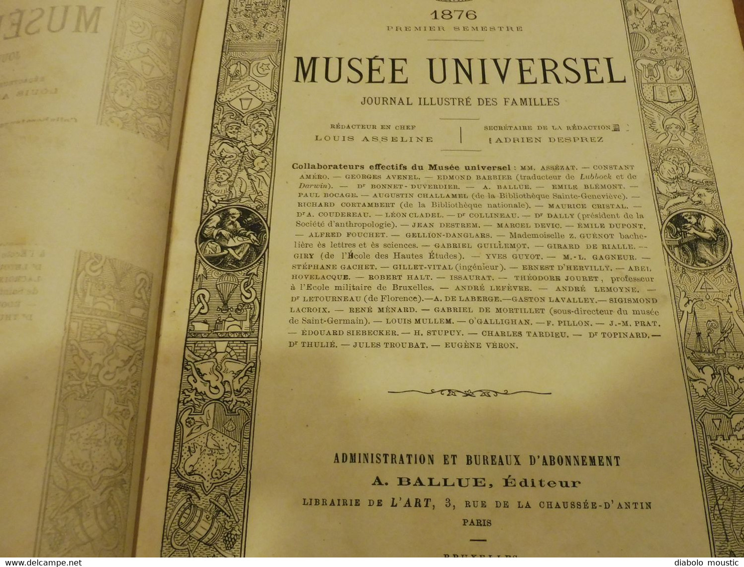 1876 : MUSÉE UNIVERSEL :École Navale De Brest Avec Le "BORDA" ;Italie (Tusculum); Etc , Nombreuses Gravures - L'Illustration