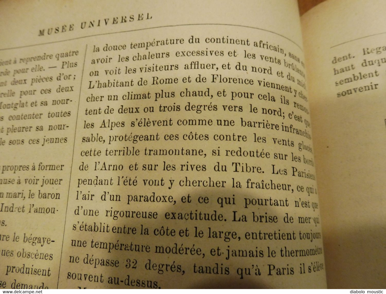 1876 : MUSÉE UNIVERSEL :École Navale de Brest avec le "BORDA" ;Italie (Tusculum); etc , Nombreuses gravures