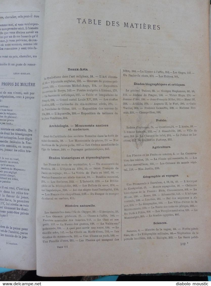 1876 : MUSÉE UNIVERSEL :École Navale de Brest avec le "BORDA" ;Italie (Tusculum); etc , Nombreuses gravures