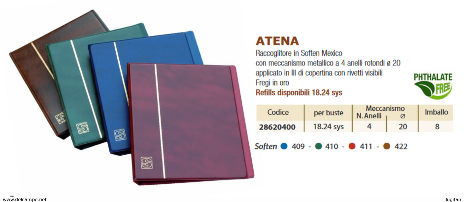 27 SVAR - Cartella Atena - Modello Economico Colore - Rosso - Anelli Diametro 20 - Cover Albums