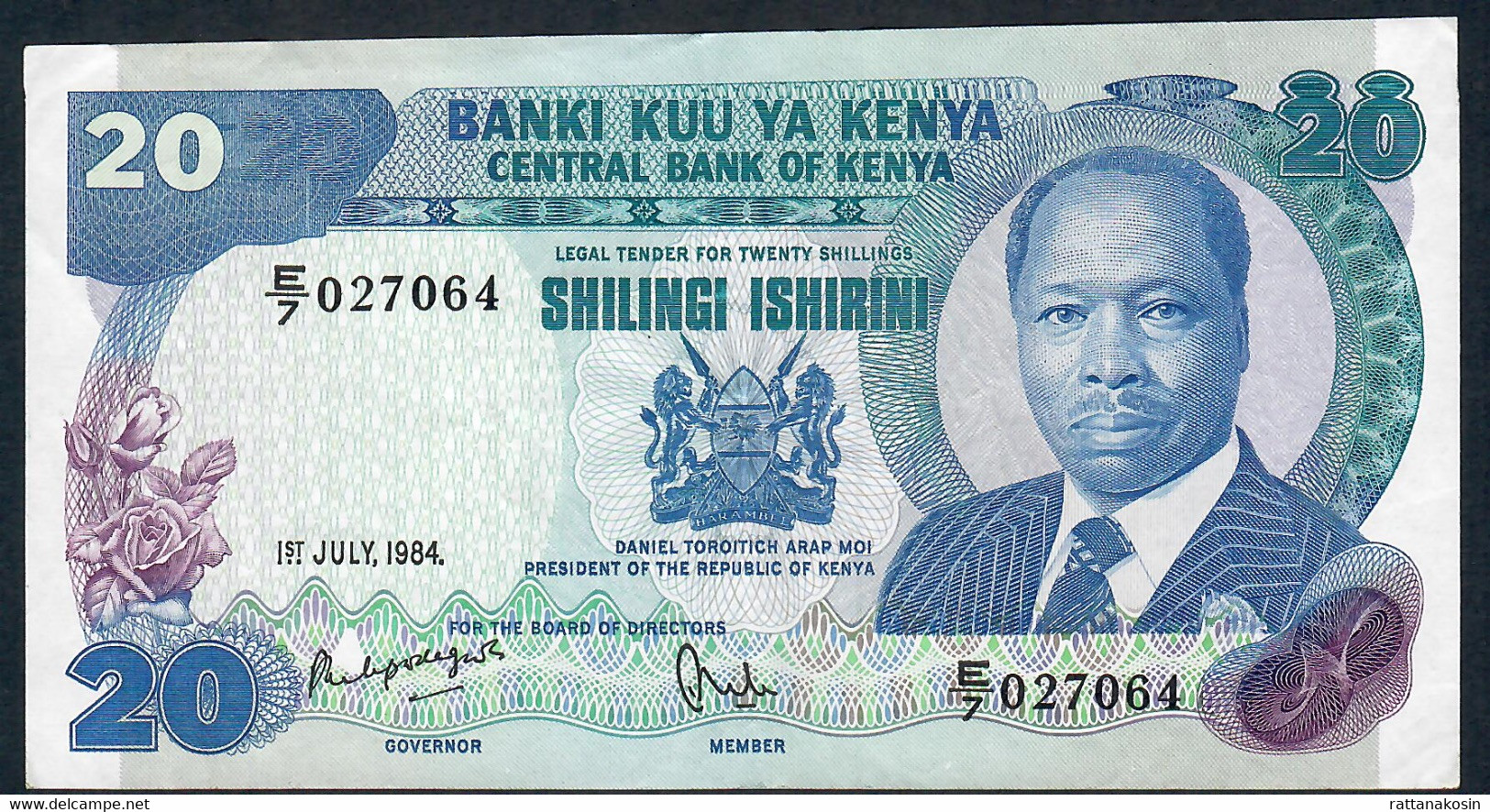 KENYA P21c 20 SHILLINGI 1.7.1984  XF NO P.h. - Kenia