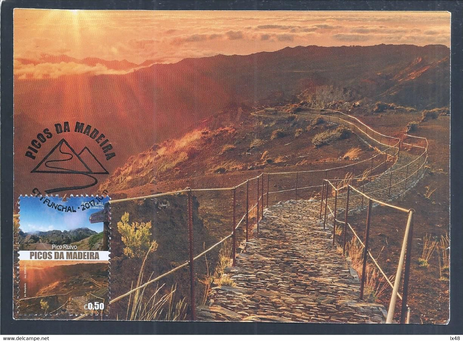 Maximum Postcard Of Pico Ruivo In Madeira Island. Volcanic Massif. Maximale Ansichtkaart Van Pico Ruivo Op Het Eiland Ma - Islands