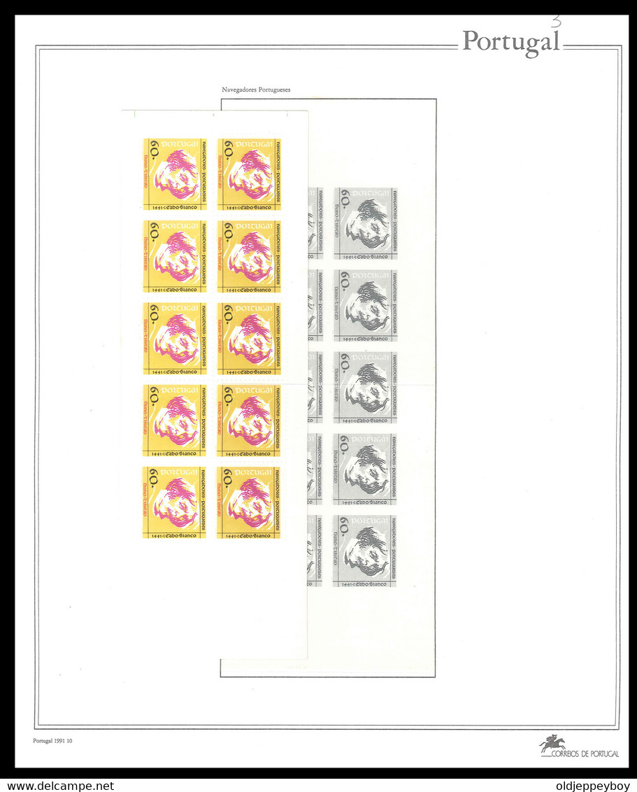 Navegadores Portugueses Caderneta Booklet C/10 De 60$00 1991 MNH Xfine With Transparent Protective Sleeves And Page - Onderzoekers