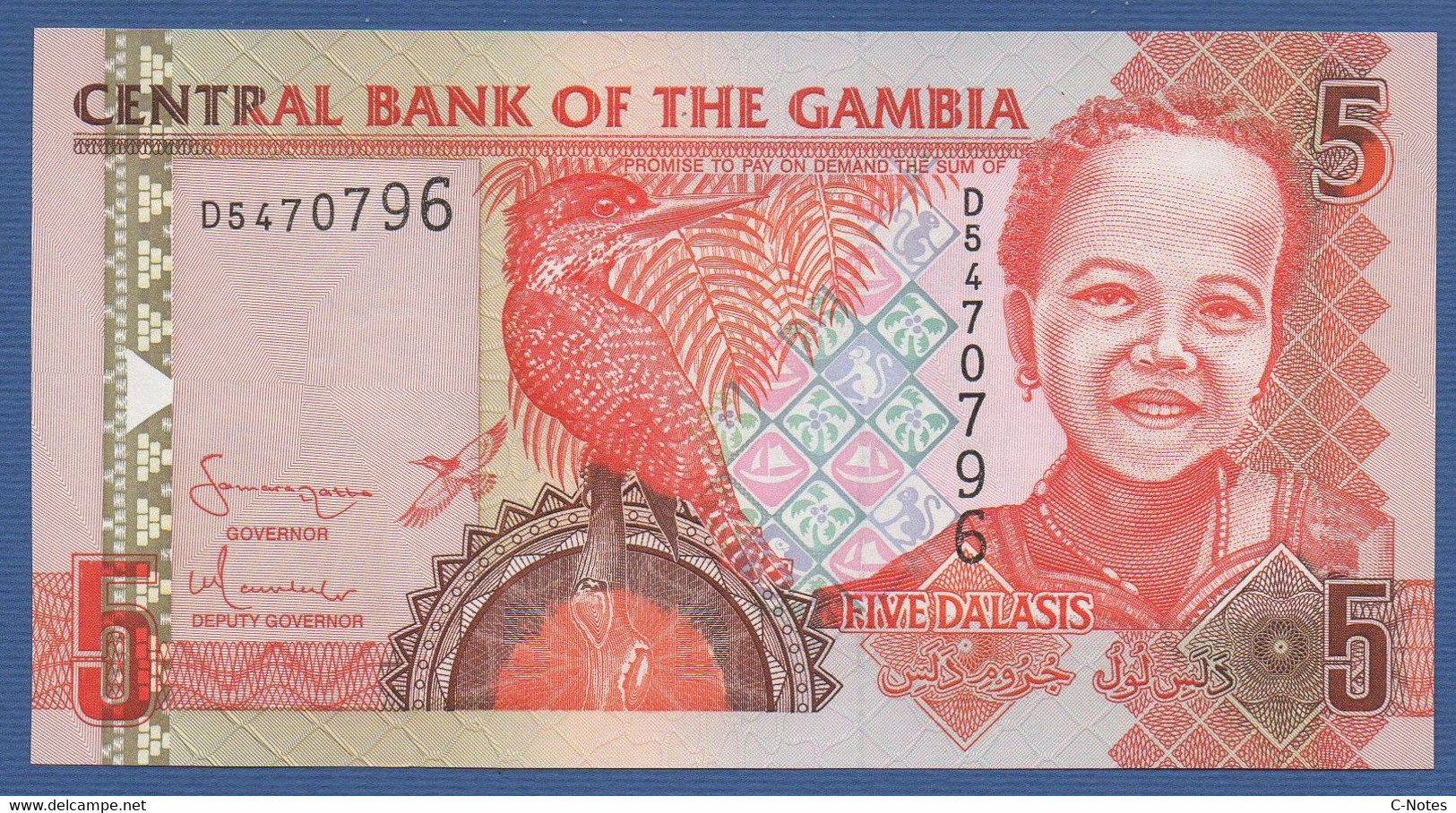 GAMBIA - P.25a – 5 Dalasis ND (2006) UNC Serie D5470796 - Gambie