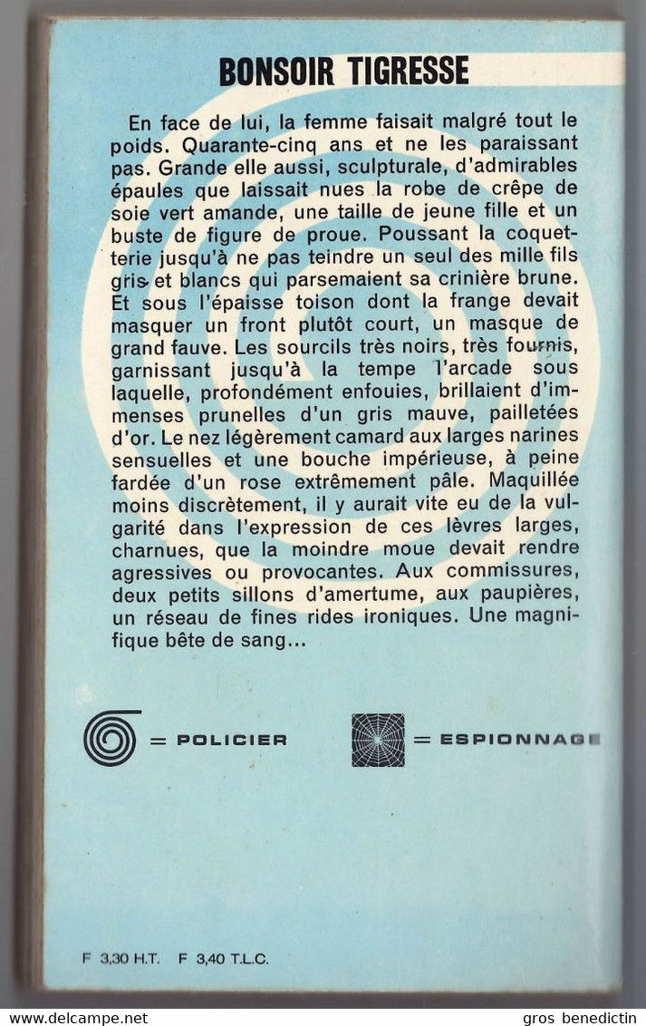 Policier - Ange Bastiani - "Bonsoir Tigresse"- 1966 - Presses De La Cité