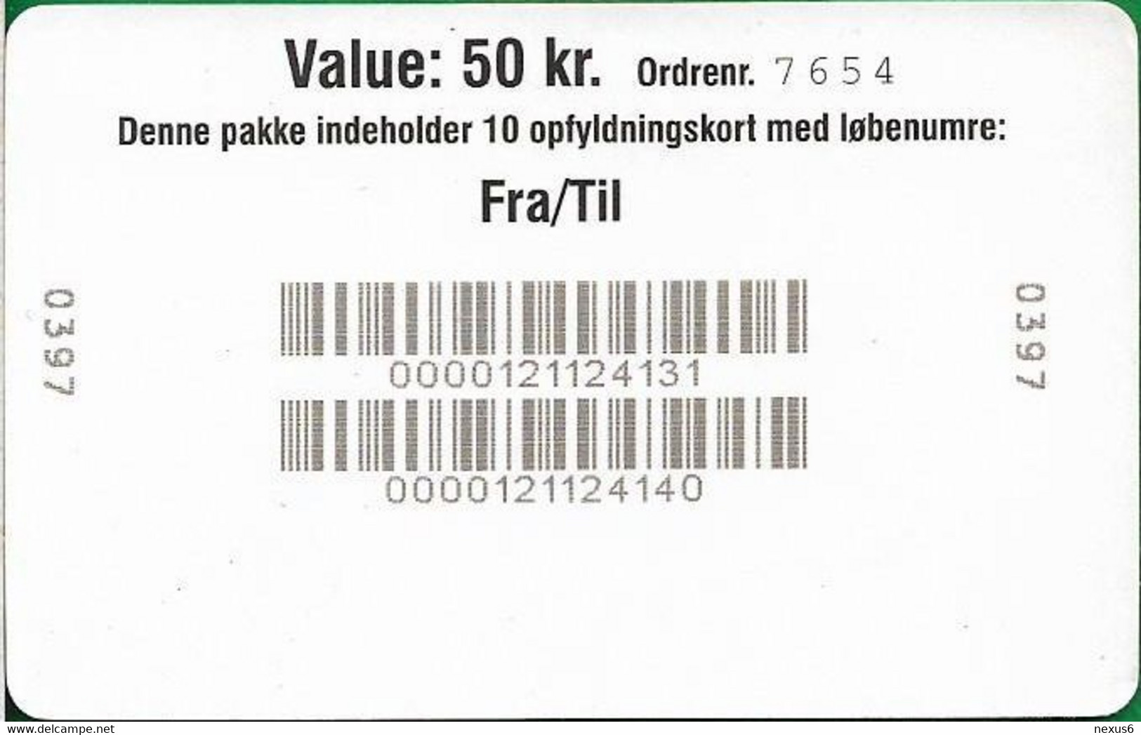 Faroe - Plain Hard Plastic GSM Refill 50Kr, Used - Féroé (Iles)