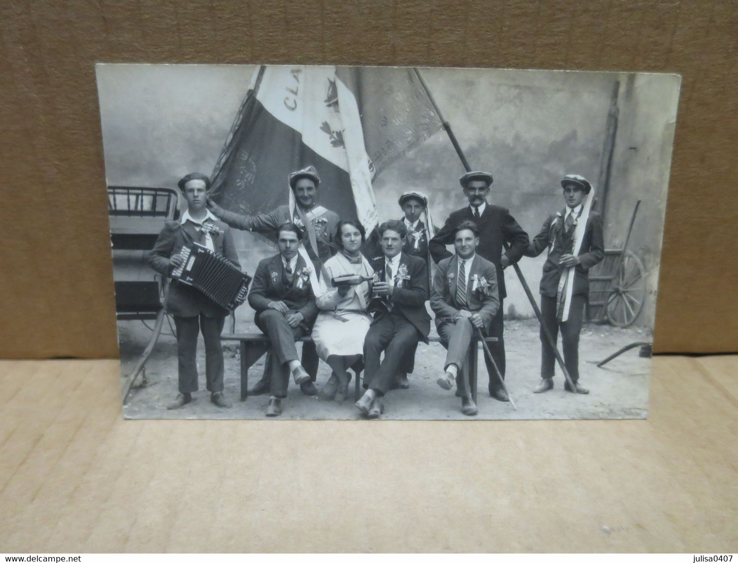 GROUPE DE CONSCRITS Carte Photo Joueur D'accordéon - Weltkrieg 1914-18