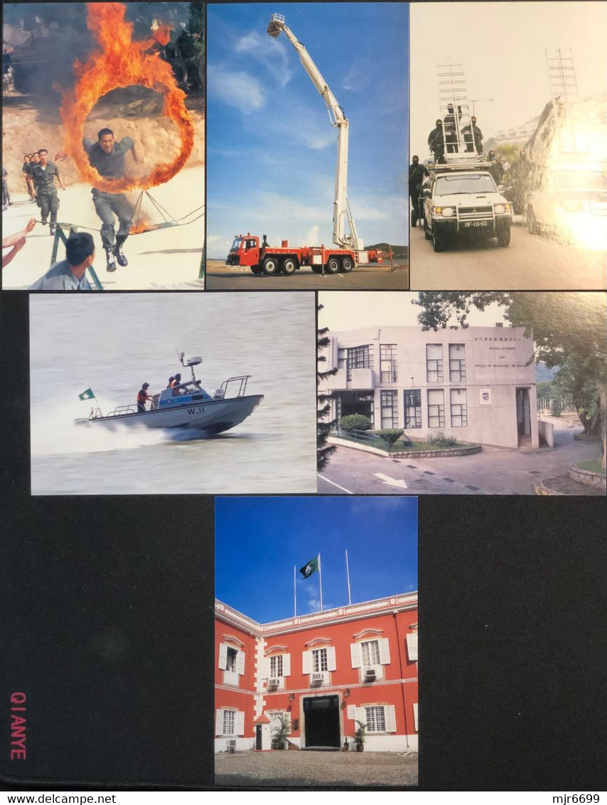 MACAU 2000 SECURITY FORCES DAY COMMEMORATIVE POSTAL STATIONERY CARDS SET OF 5.(POST OFFICE NO. BPX 7 -12) - Postwaardestukken