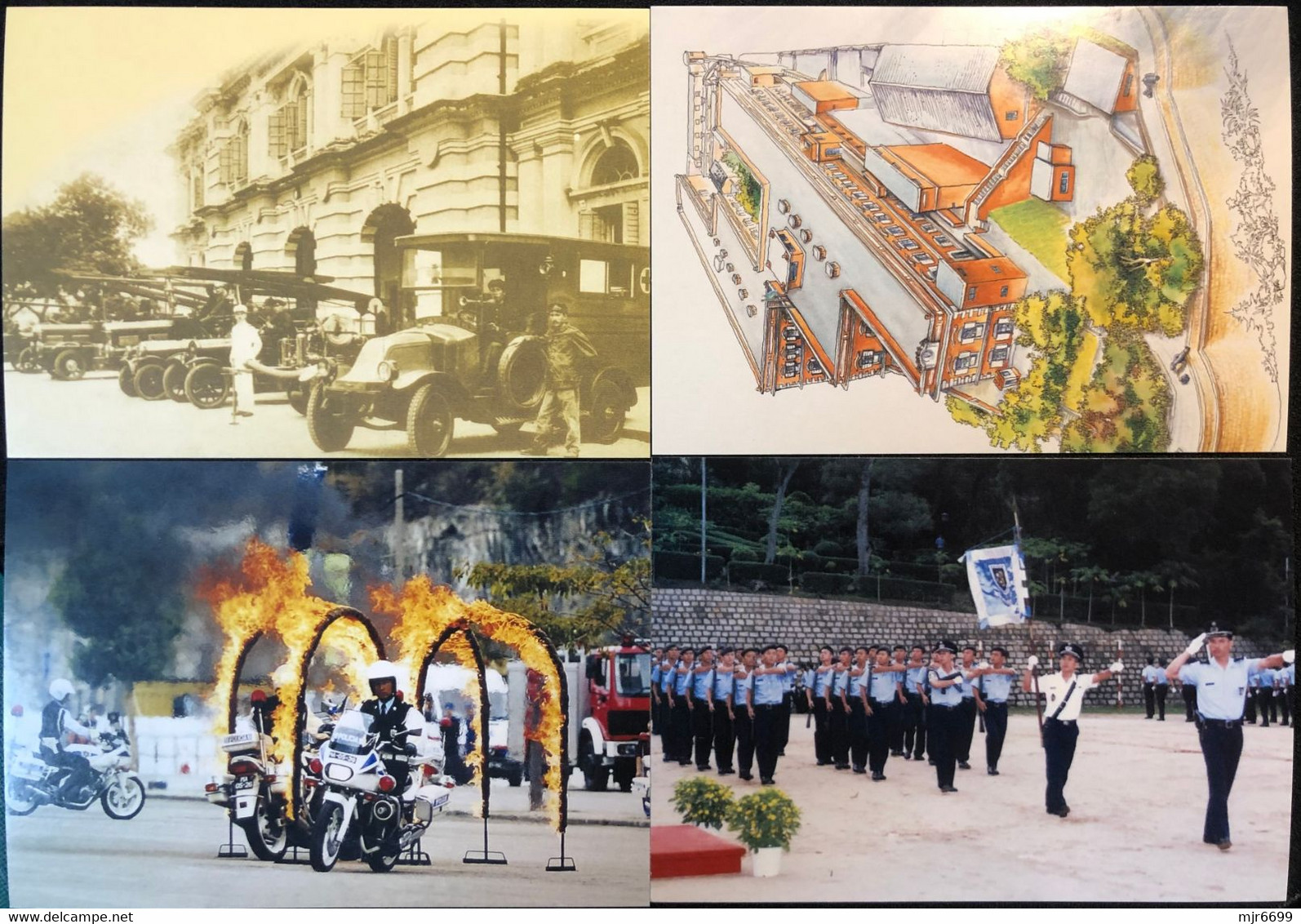 MACAU 2005 SECURITY FORCES DAY COMMEMORATIVE POSTAL STATIONERY CARDS SET OF 4.(POST OFFICE NO. BPX 26 -29) - Ganzsachen