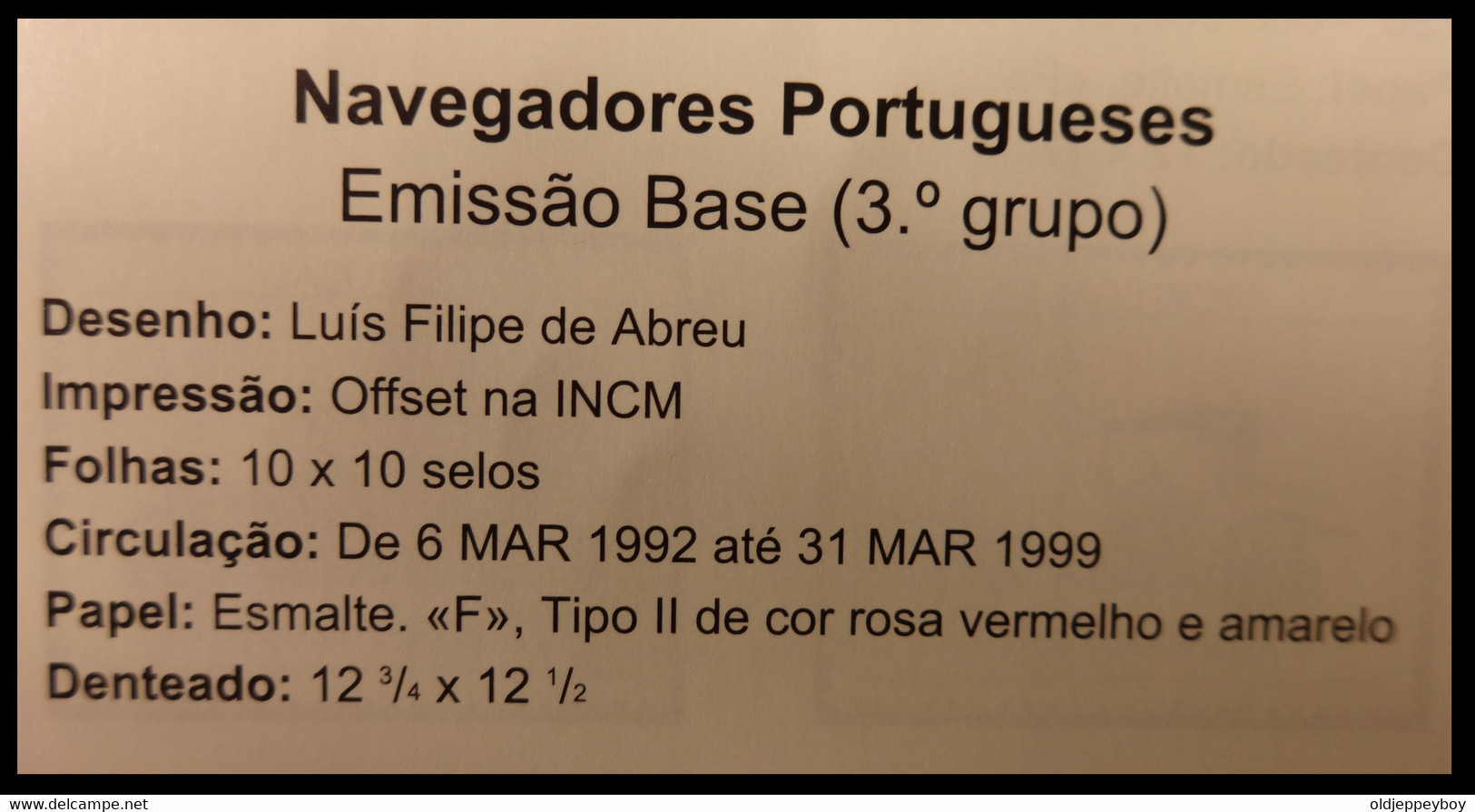 Portugal 1992 3º Grupo  Navegadores  Portuguese Navigators MNH  1 C/ Fósforo Amarelo With Yellow Phosphorus See Scans - Explorers
