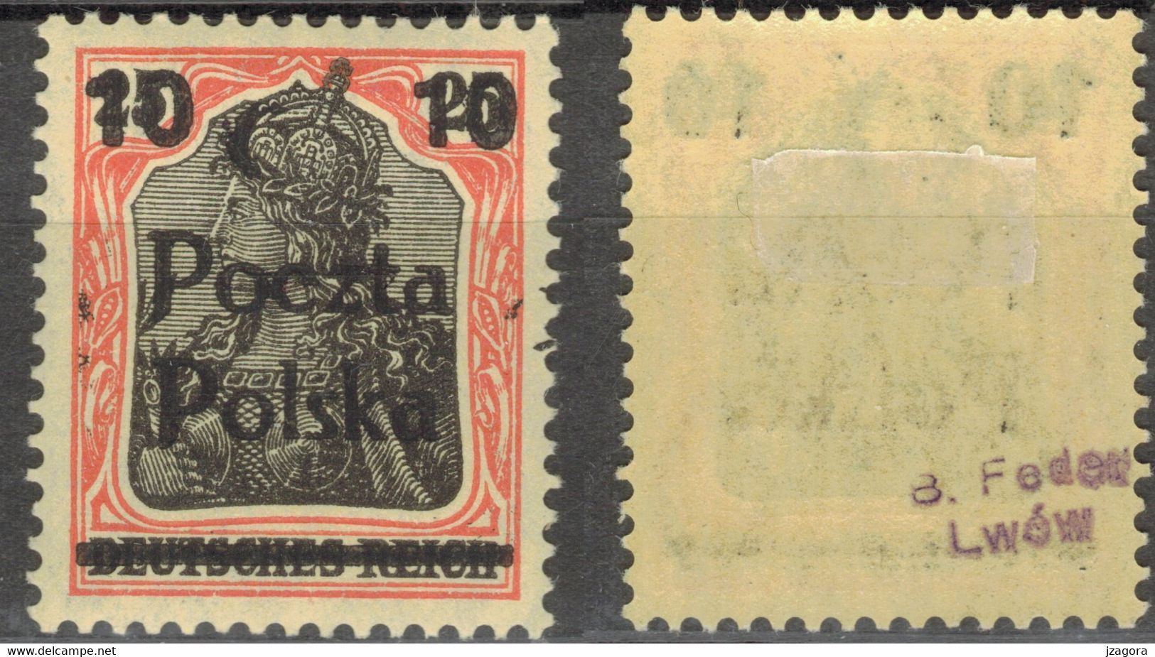 POLEN POLOGNE POLAND 1919 Mi 133 (*) SIGNED - Used Stamps