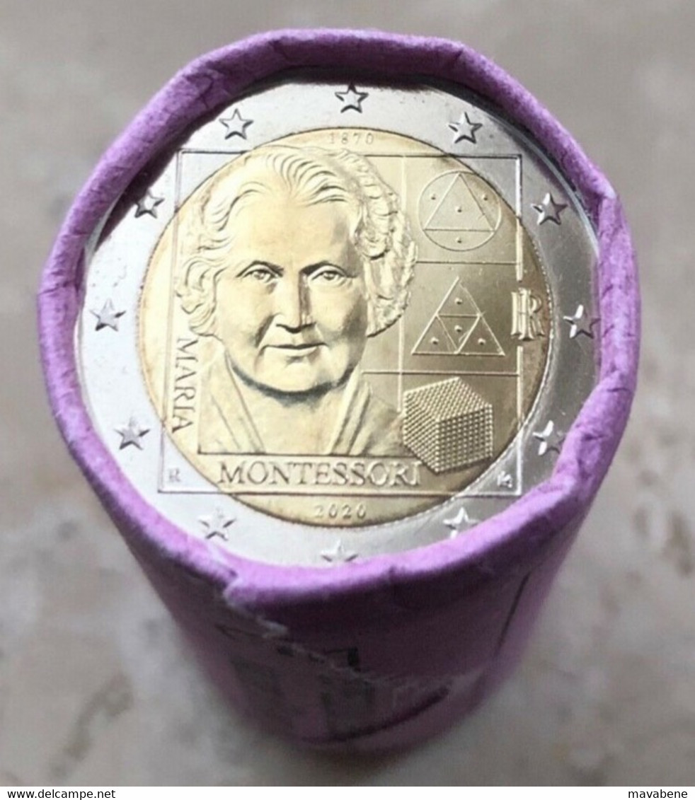 ITALIA 2020 MONETA 2 EURO FDC IPZS 150° NASCITA MARIA MONTESSORI Da Rotolino Zecca - Colecciones