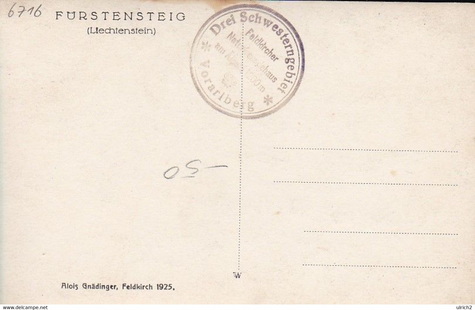 AK Liechtenstein - Fürstensteig - 1925 (57900) - Liechtenstein