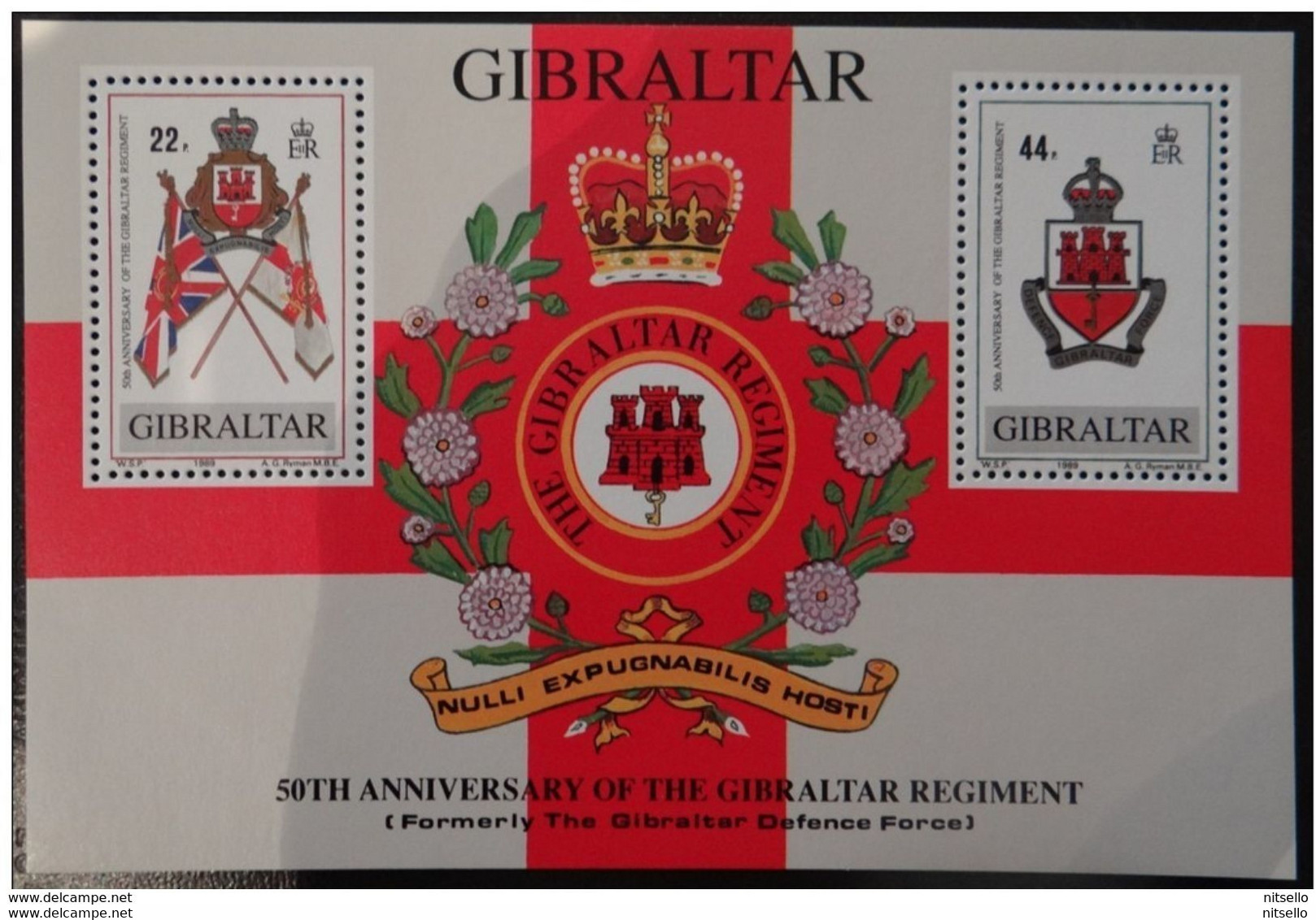 LOTE 1992  ///  (C150) Gibraltar, BF 11 Neuf , Régiment De Gibraltar (1989) **MNH  //   CATALOG/COTE: 7,50€ - Gibilterra