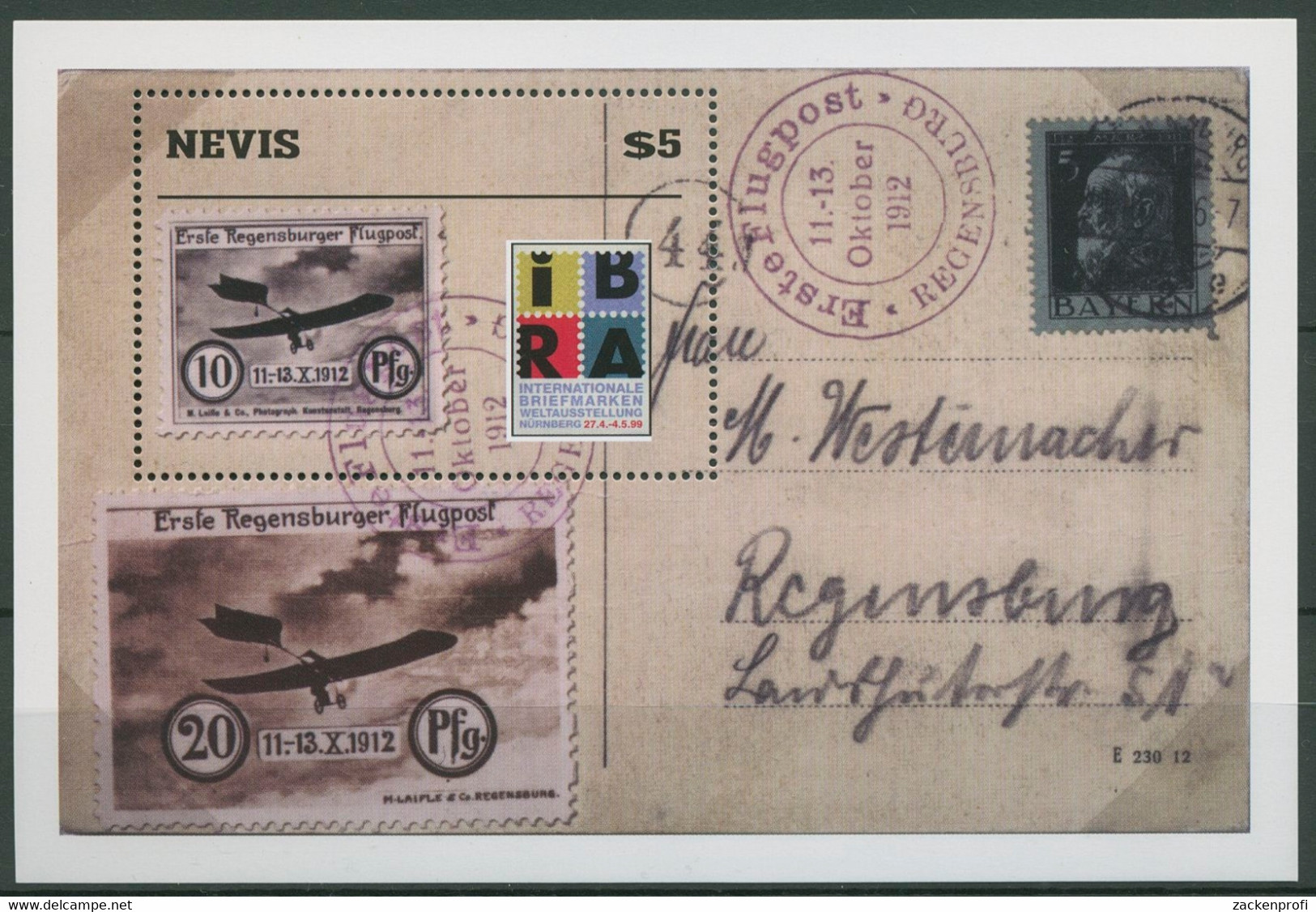 Nevis 1999 IBRA'99 Detsches Reich MiNr.6 Block 170 Postfrisch (C93935) - St.Kitts En Nevis ( 1983-...)